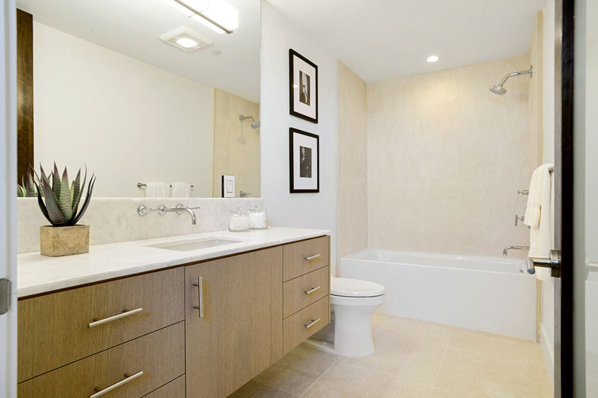 custom-contemporary-bathroom-with-wood-vanity-and-tub-in-los-angeles